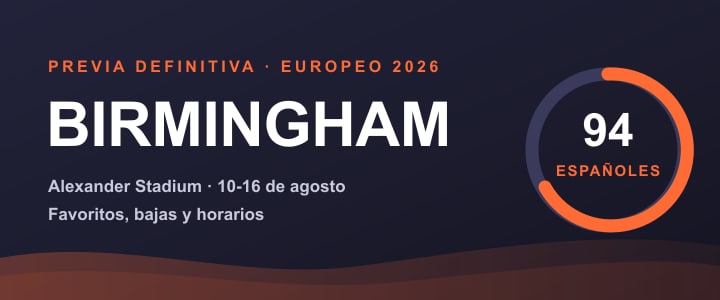 Previa del Europeo de atletismo de Birmingham 2026: Alexander Stadium, 10-16 de agosto, 94 españoles