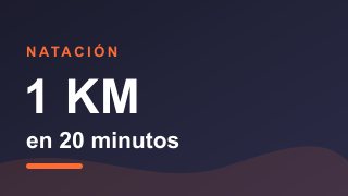 Plan de natación para nadar 1 km en 20 minutos