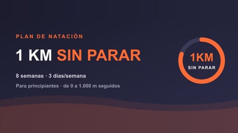 Plan de natación para nadar 1 km sin parar, para principiantes