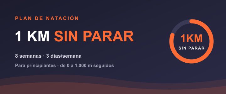 Plan de natación de 8 semanas para nadar 1 km sin parar, para principiantes