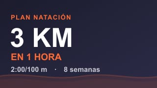 Plan de natación para nadar 3 km en 1 hora